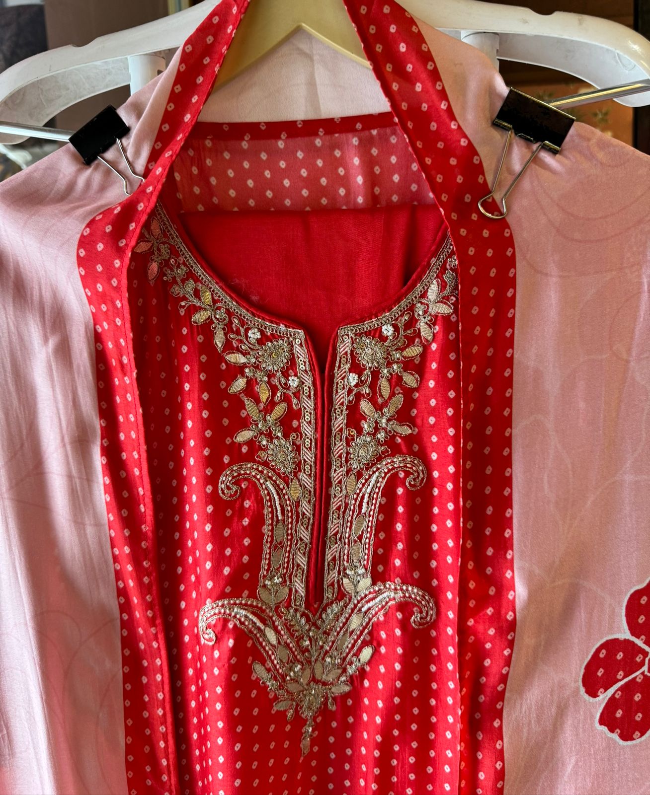 Pure Muslin silk Unstitched bandej printed shirt