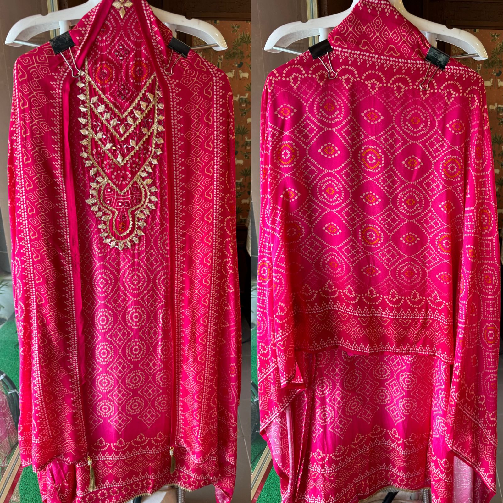 Pure Russian Silk bandhani printed