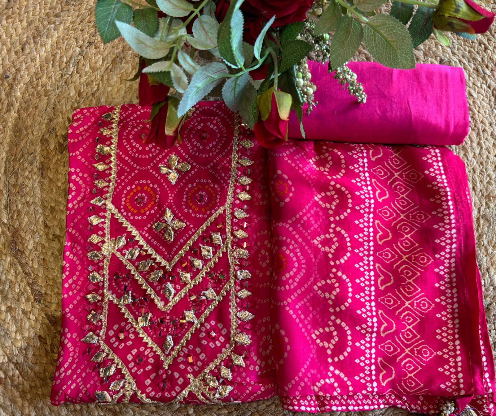 Pure Russian Silk bandhani printed