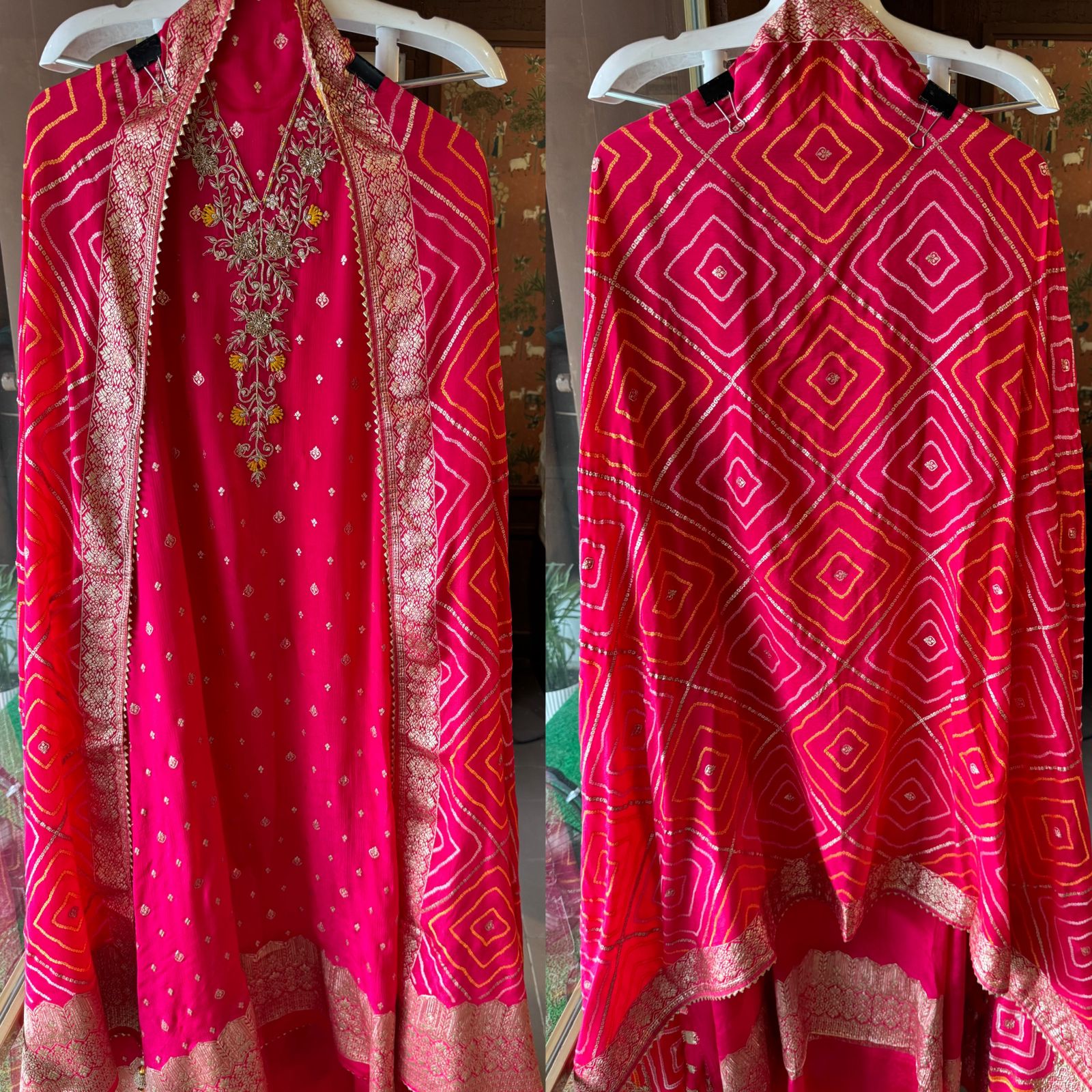 Pure chinon Suit unstitched shirt