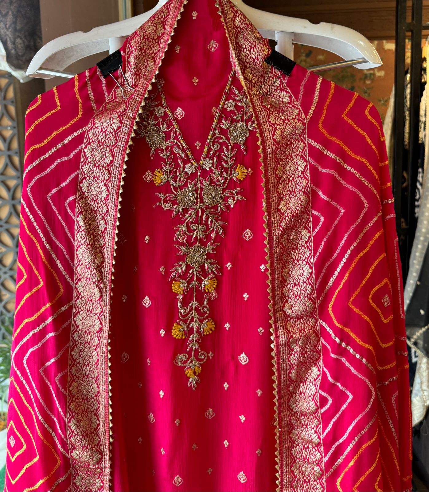 Pure chinon Suit unstitched shirt