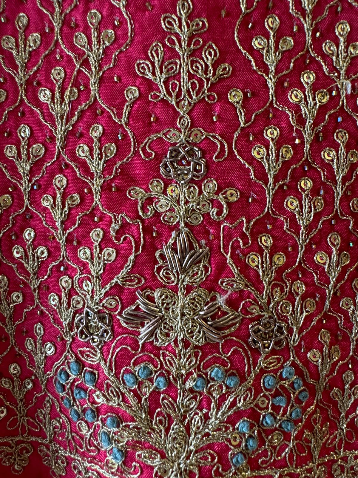 Pure Silk Shirt with designer Dori Neckwork done