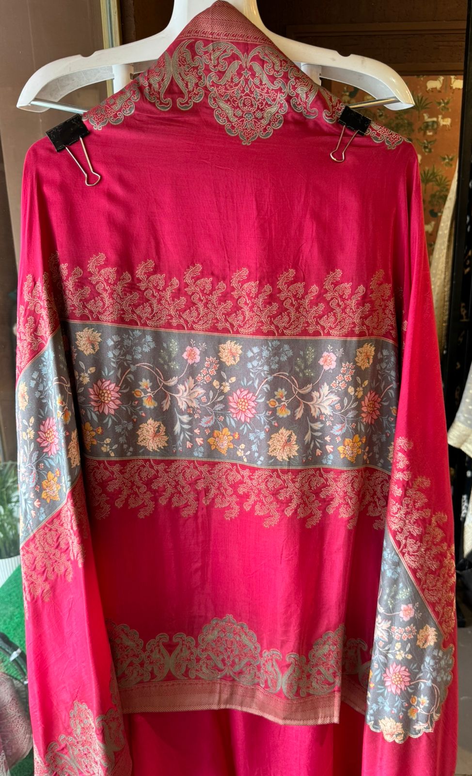 Pure Silk Shirt with designer Dori Neckwork done