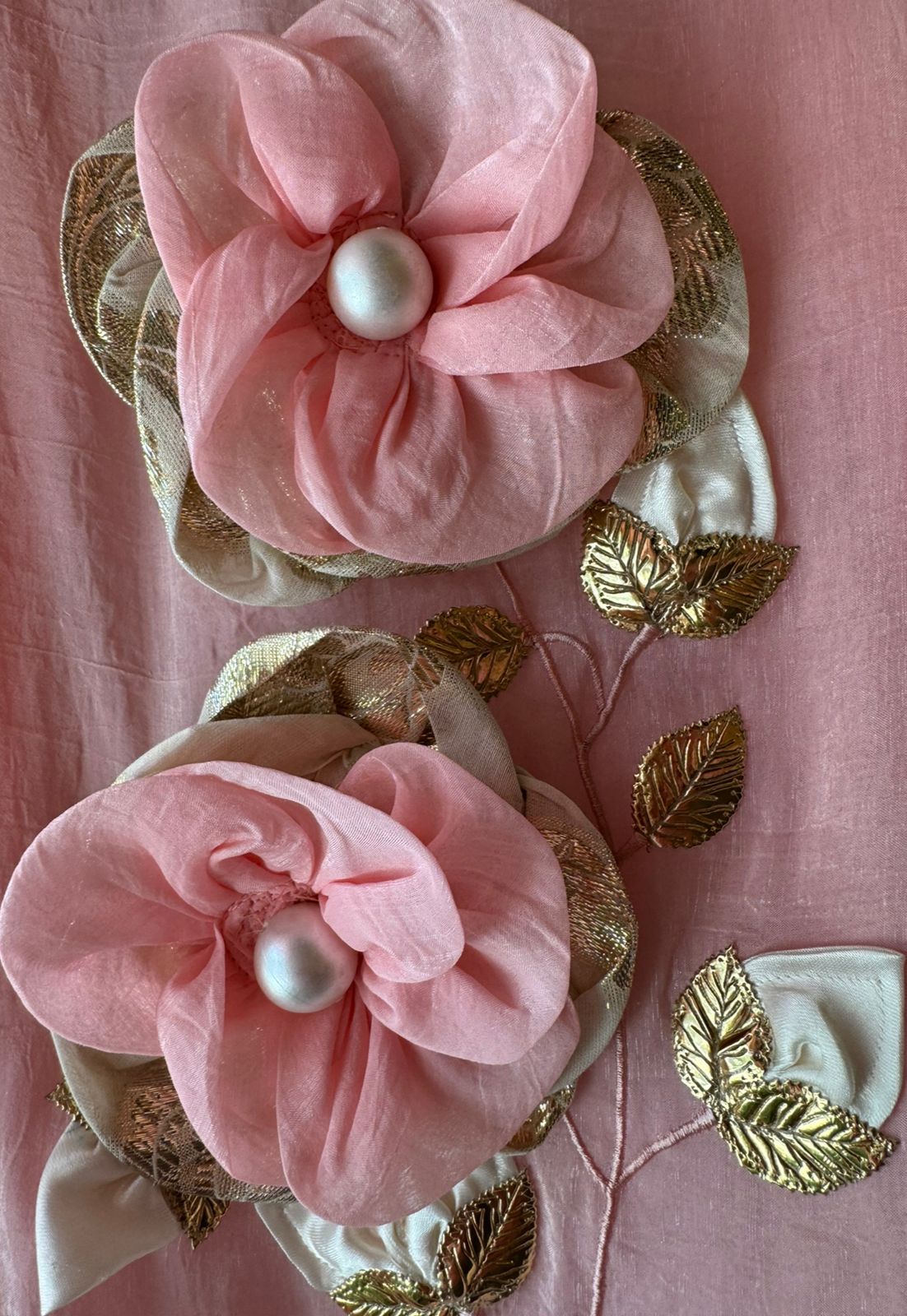 Crushed tissue unstitched kurta with 3D Floral design