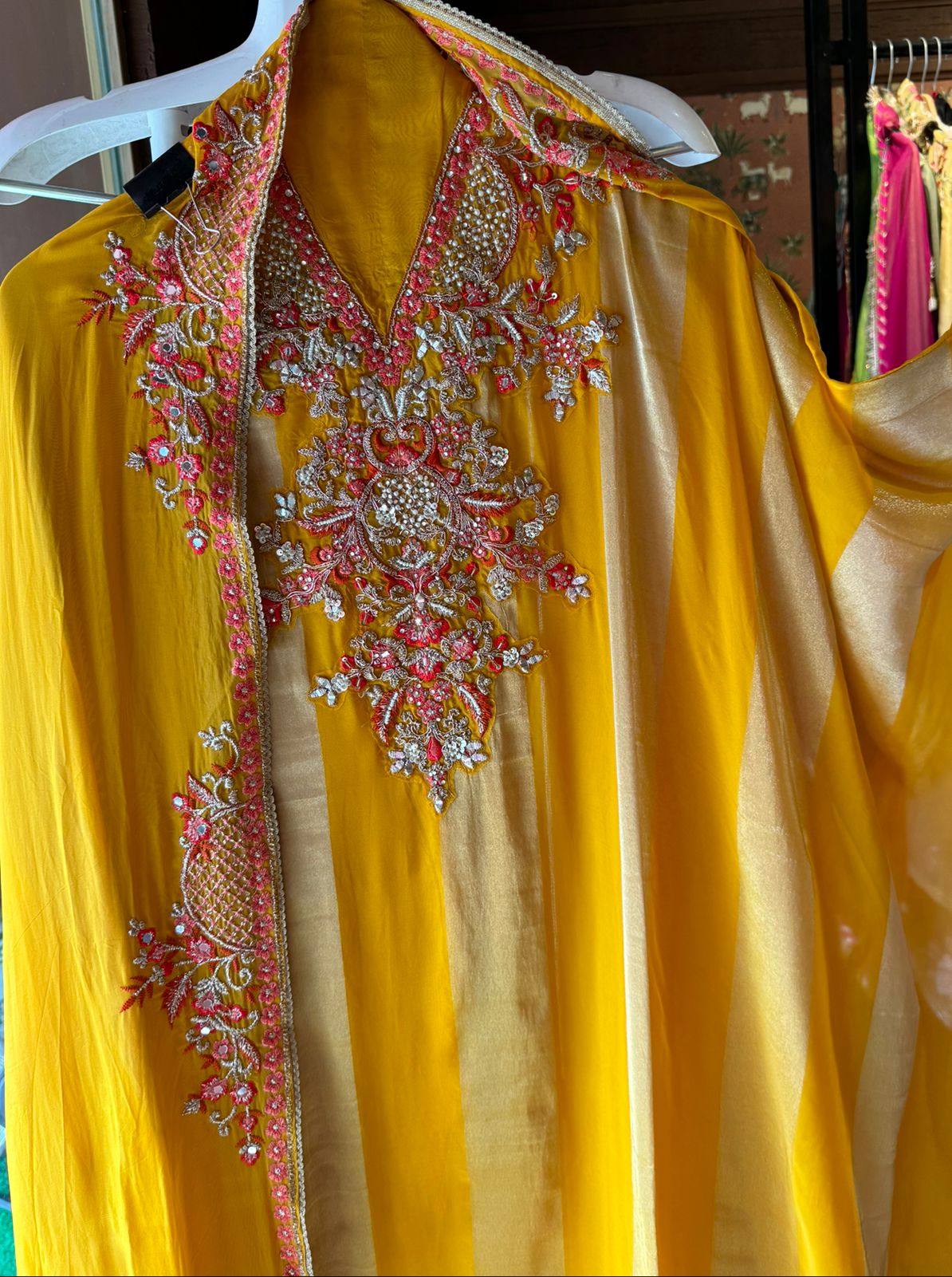 Beautiful Tissue twin zari Unstitched Shirt