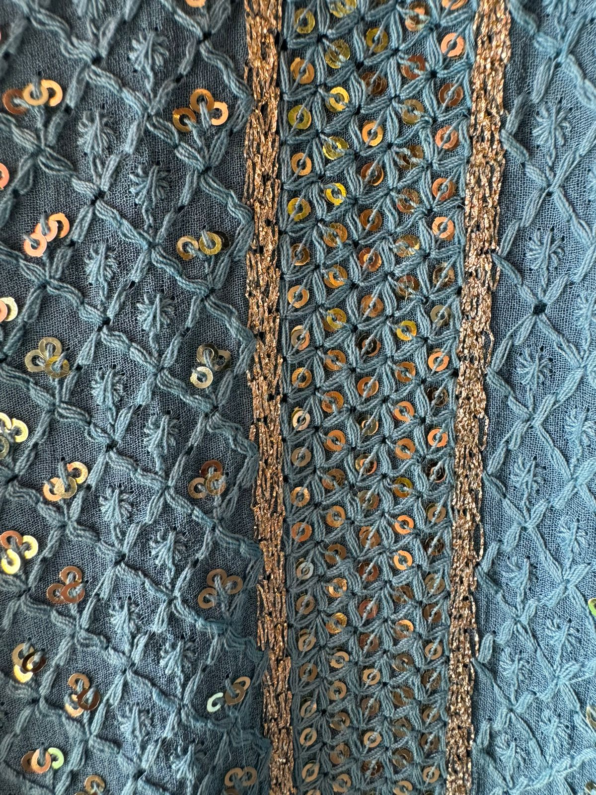 Soft and pure Georgette lakhnavi embroidered shirt