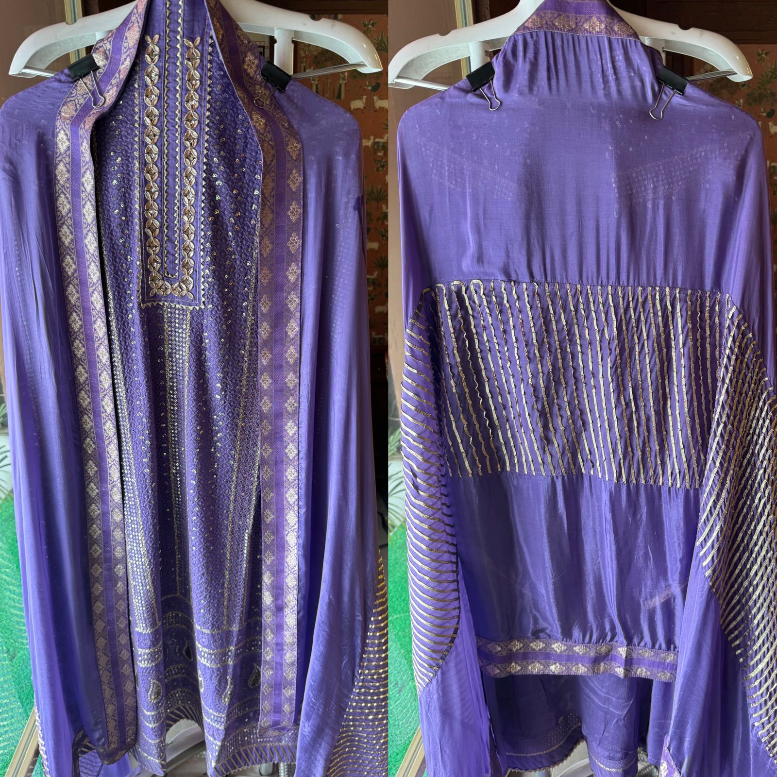 Soft and pure Georgette lakhnavi embroidered shirt