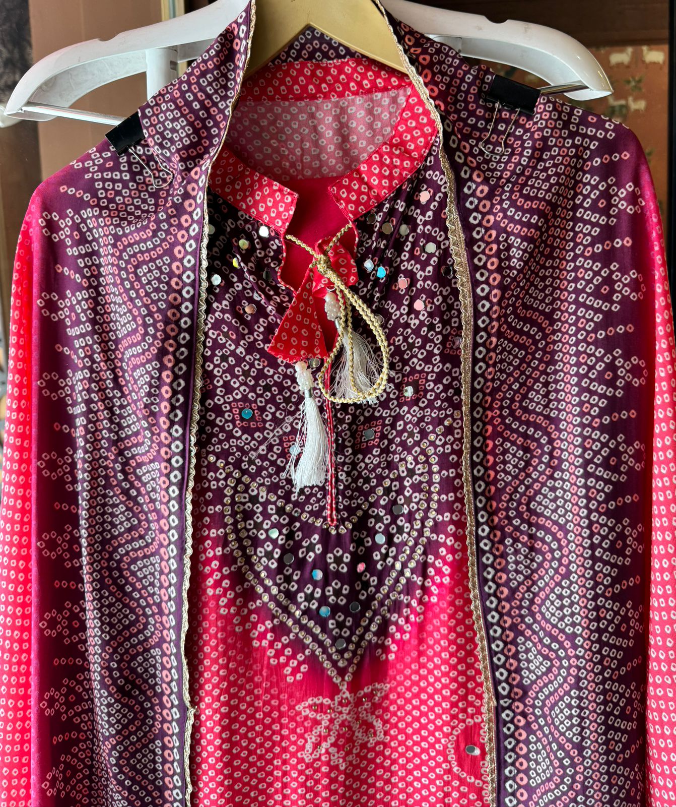 Pure silk  bandej ombre digital printed shirt