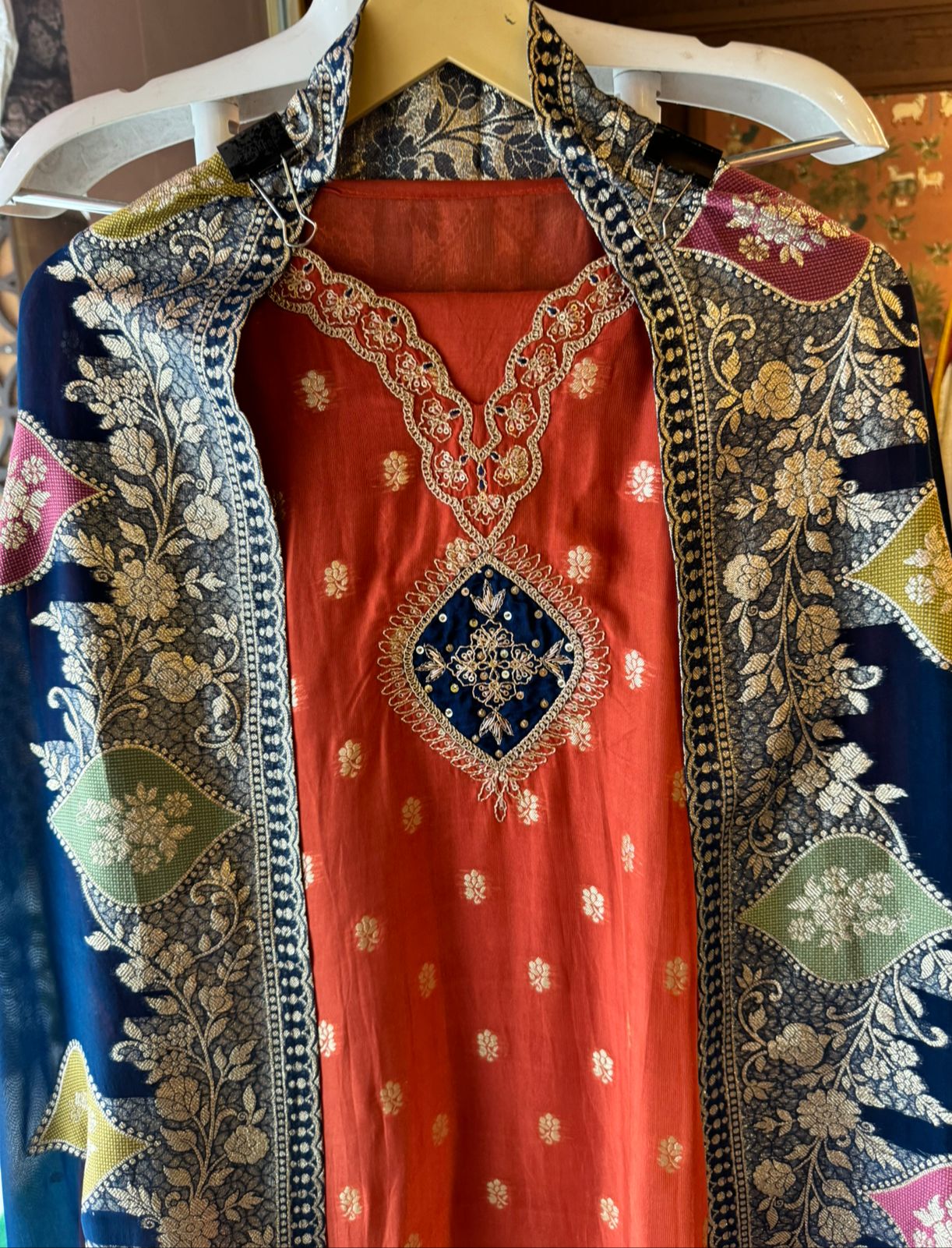 Soft organza Unstitched shirt