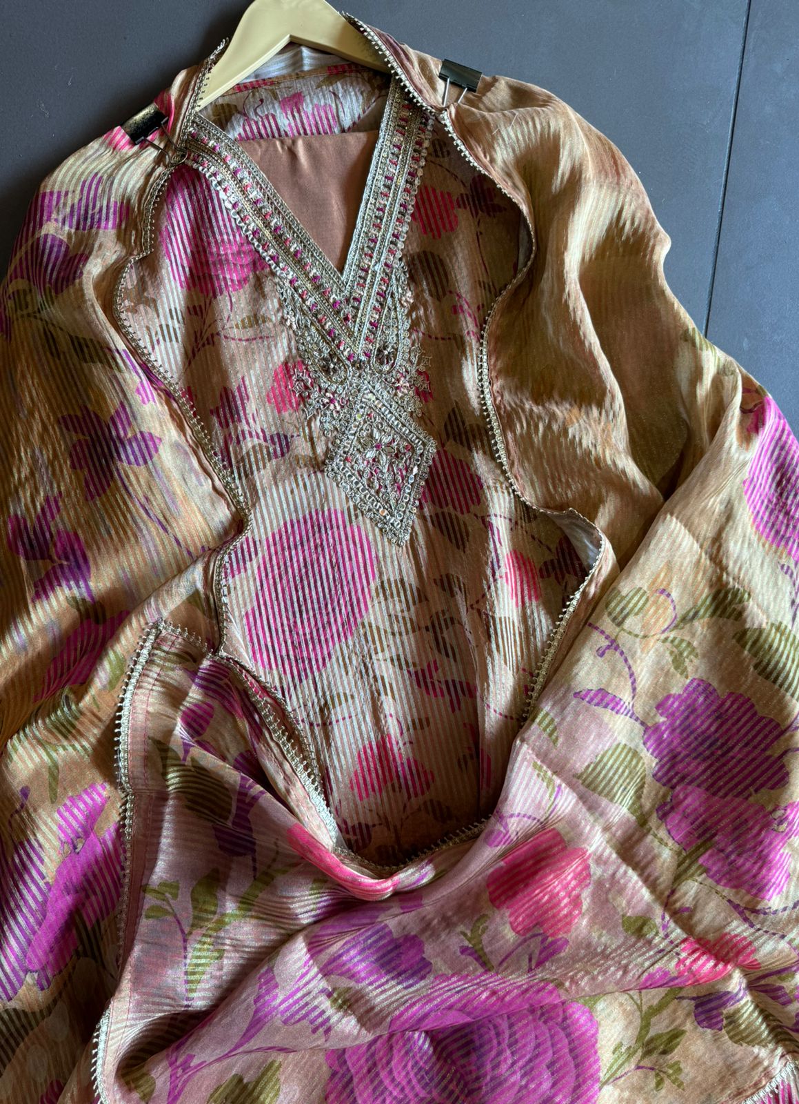 Self Organza digital floral printed Shirt