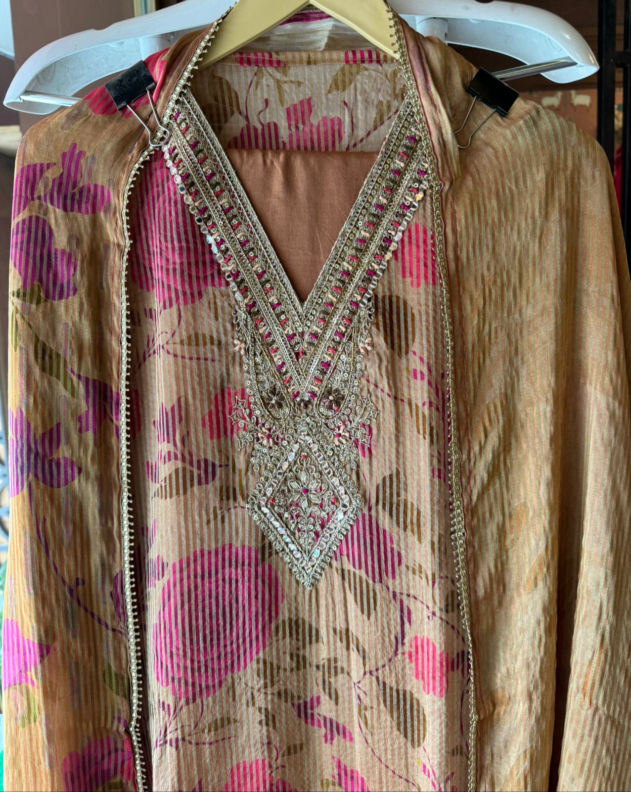 Self Organza digital floral printed Shirt