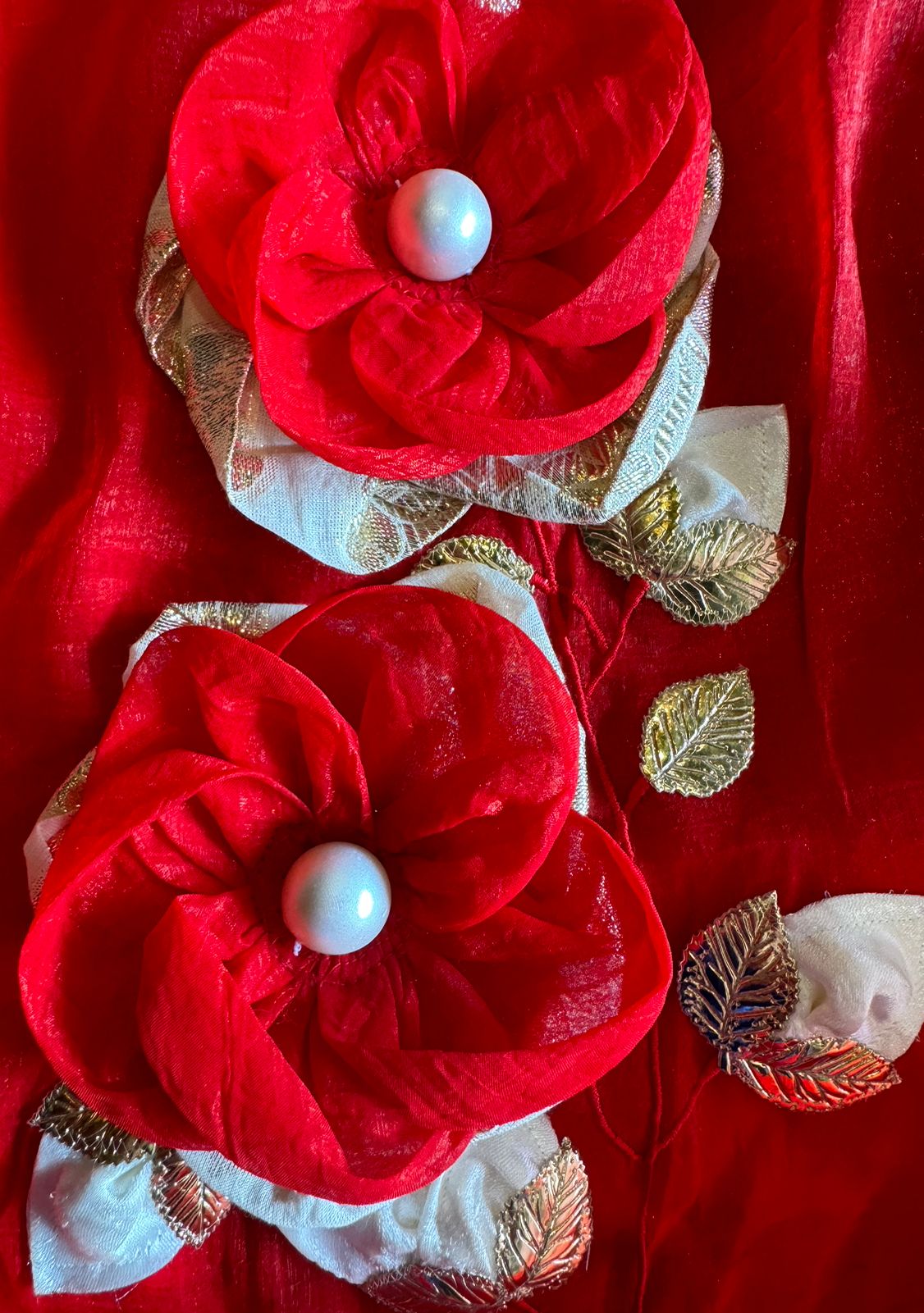 Crushed tissue unstitched kurta with 3D Floral design