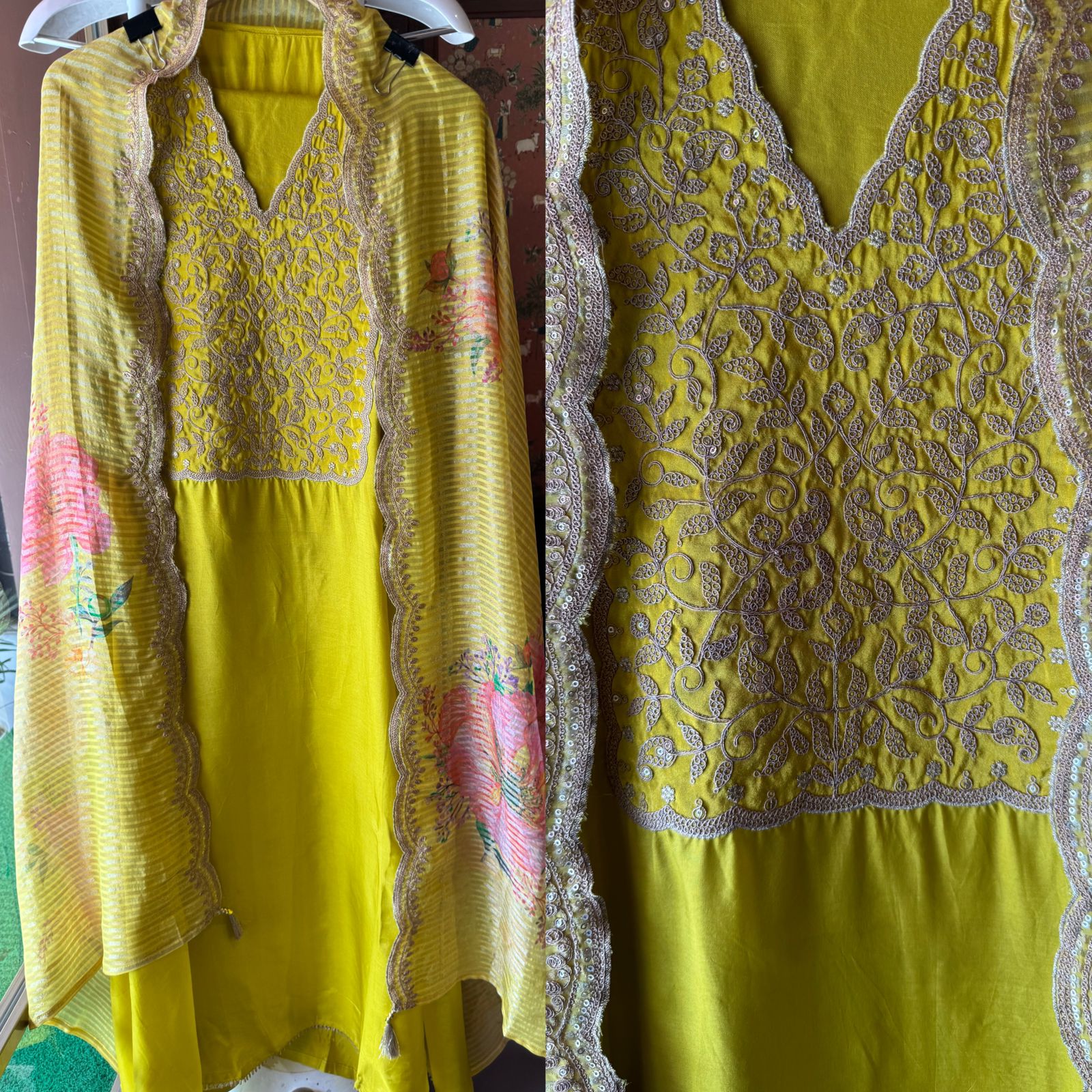 Pure Silk Shirt with Beautiful Dori work