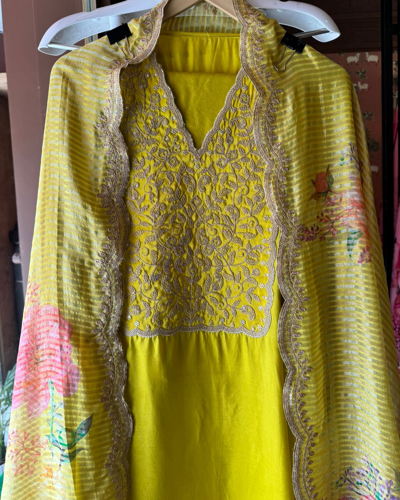 Pure Silk Shirt with Beautiful Dori work
