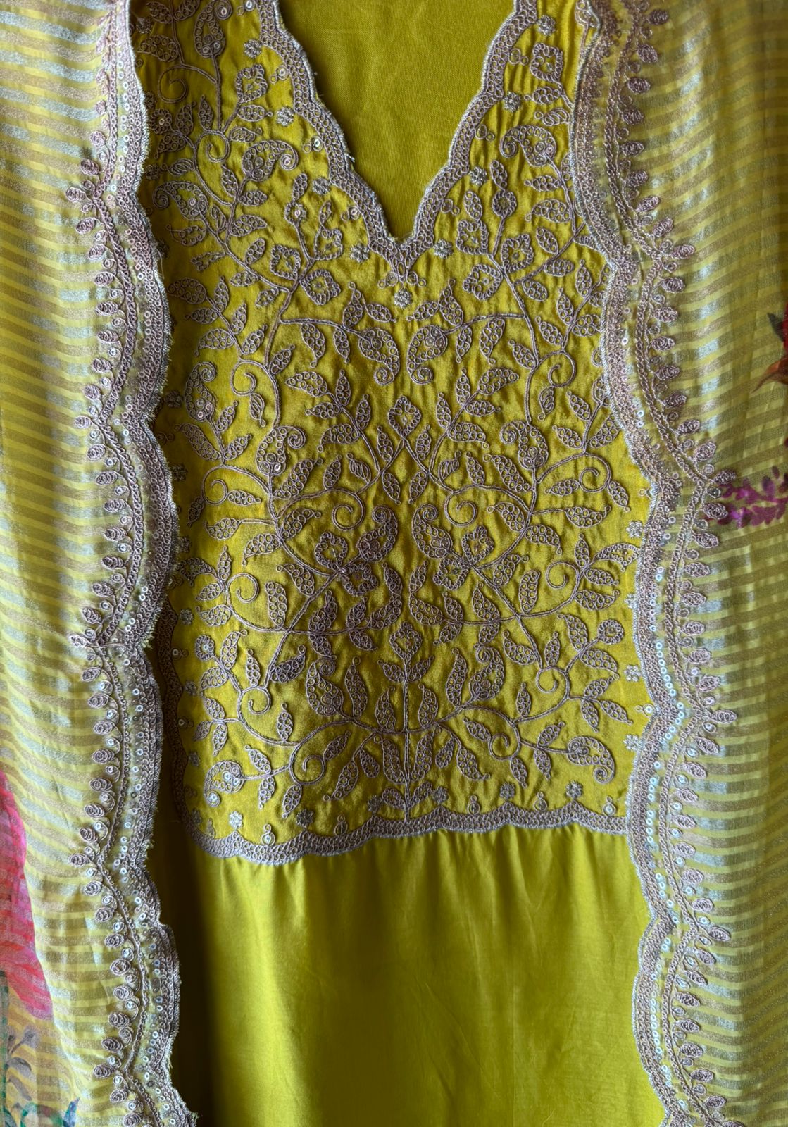 Pure Silk Shirt with Beautiful Dori work