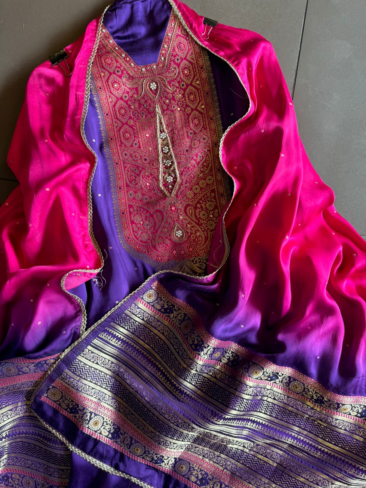 Pure Gajji Silk Full size Unstitched Suits