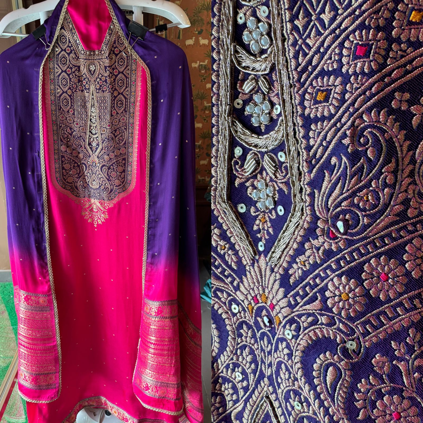 Pure Gajji Silk Full size Unstitched Suits