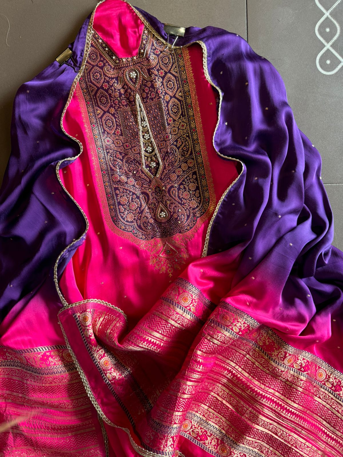 Pure Gajji Silk Full size Unstitched Suits