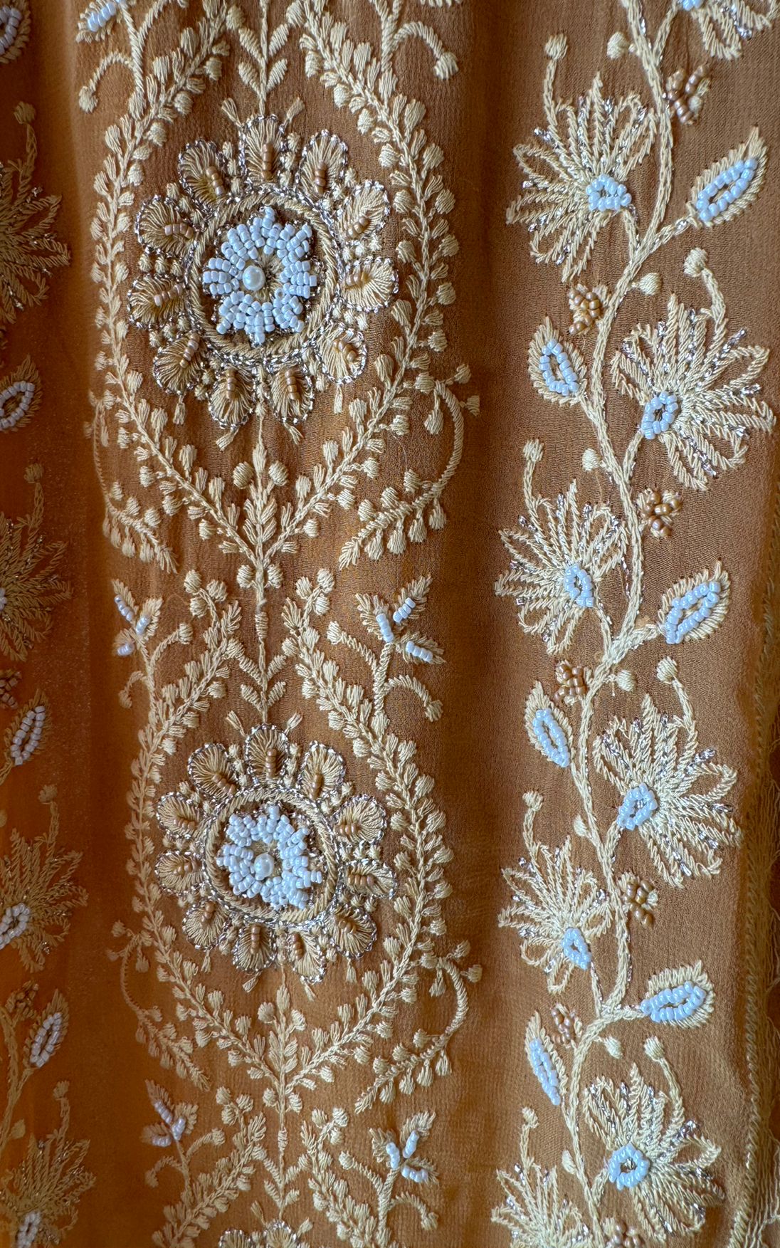 Pure Georgette Lakhnavi Embroidered Shirt