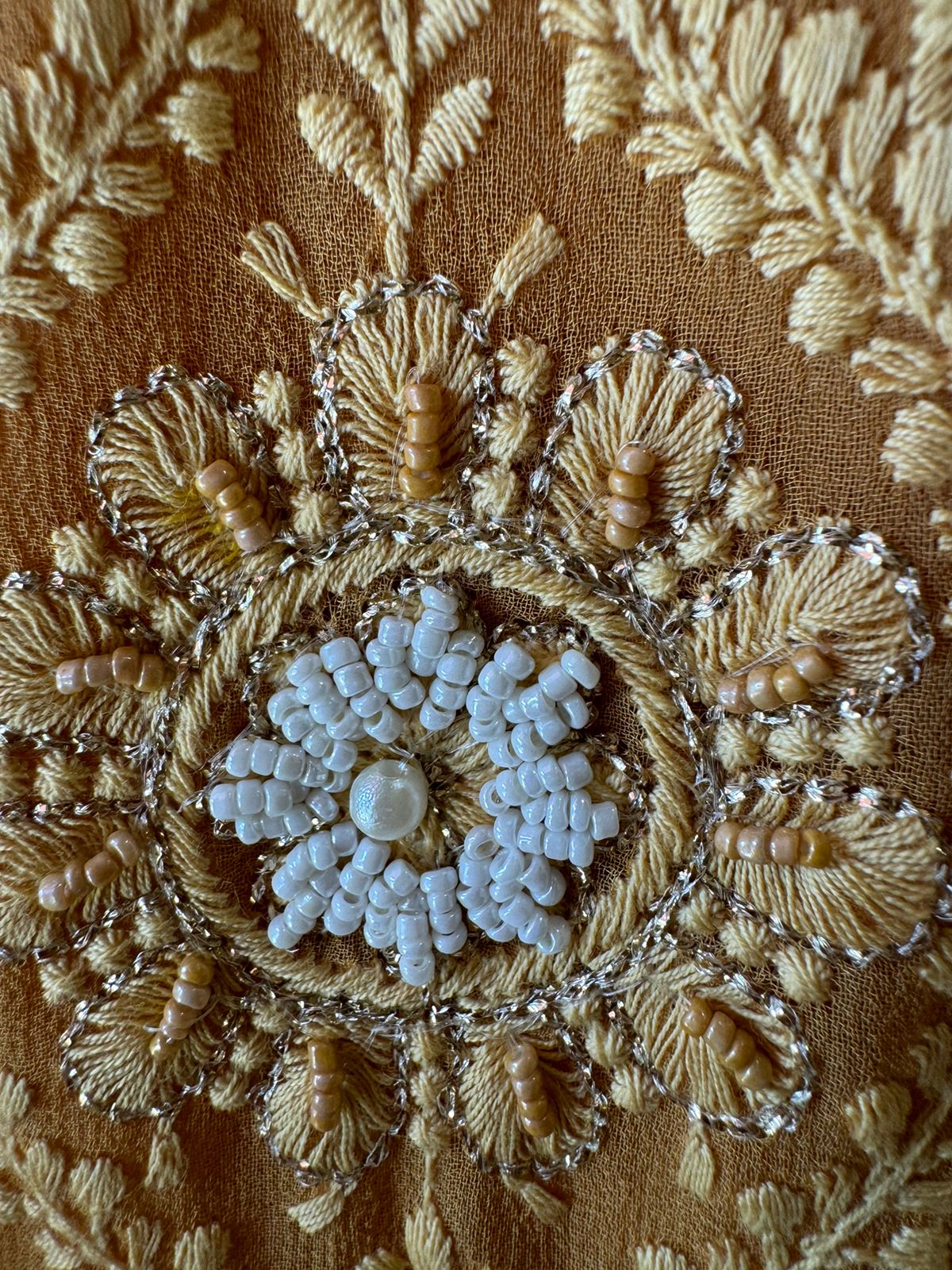 Pure Georgette Lakhnavi Embroidered Shirt