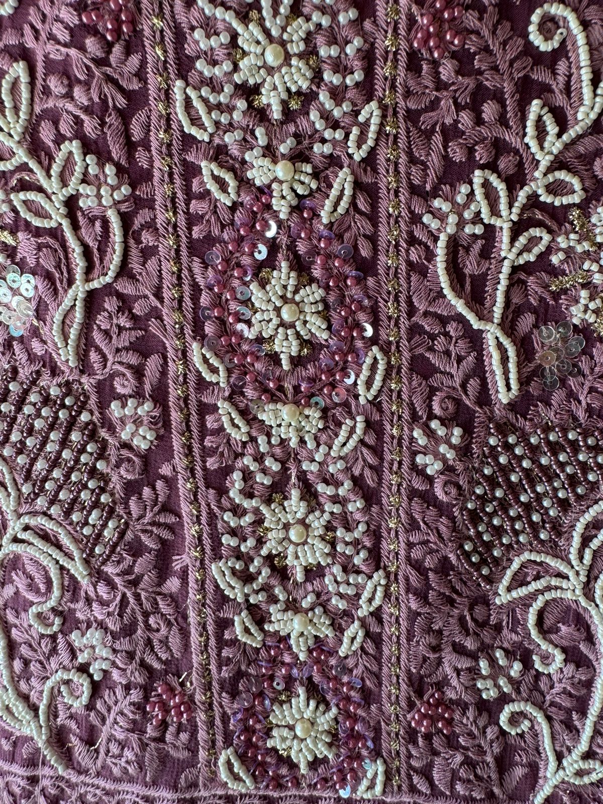 Pure Georgette Lakhnavi Embroidered Shirt