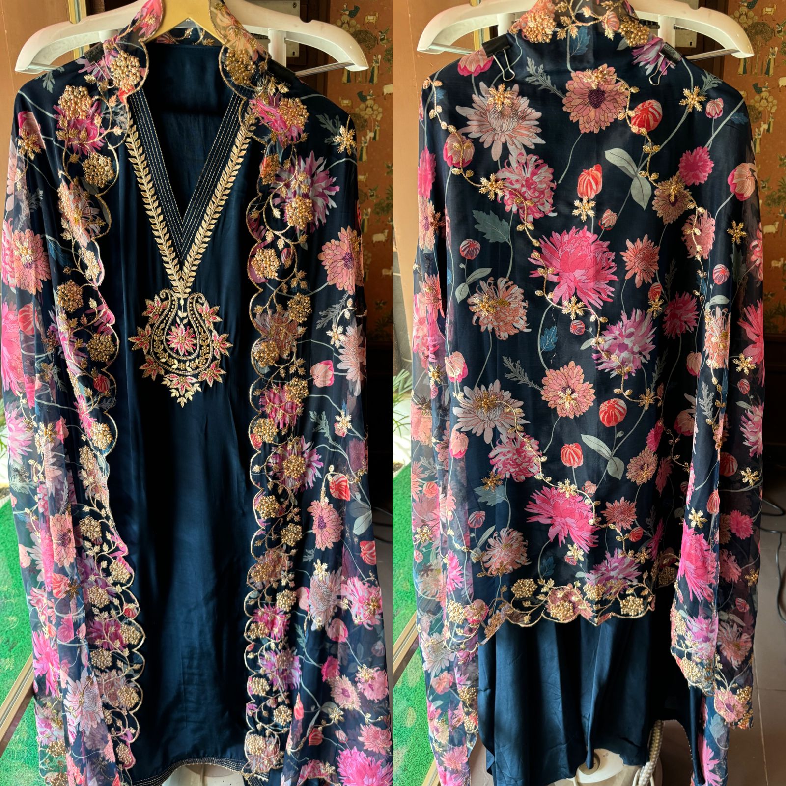 Pure crepe Shirt (Unstitched and full in size)