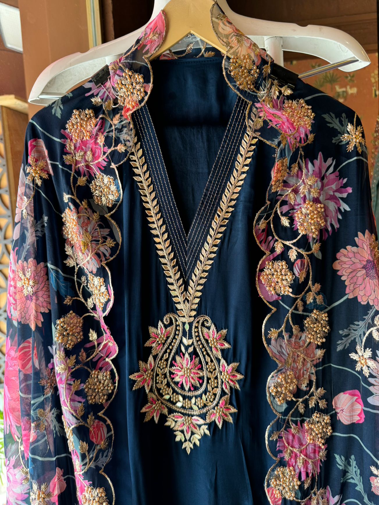 Pure crepe Shirt (Unstitched and full in size)