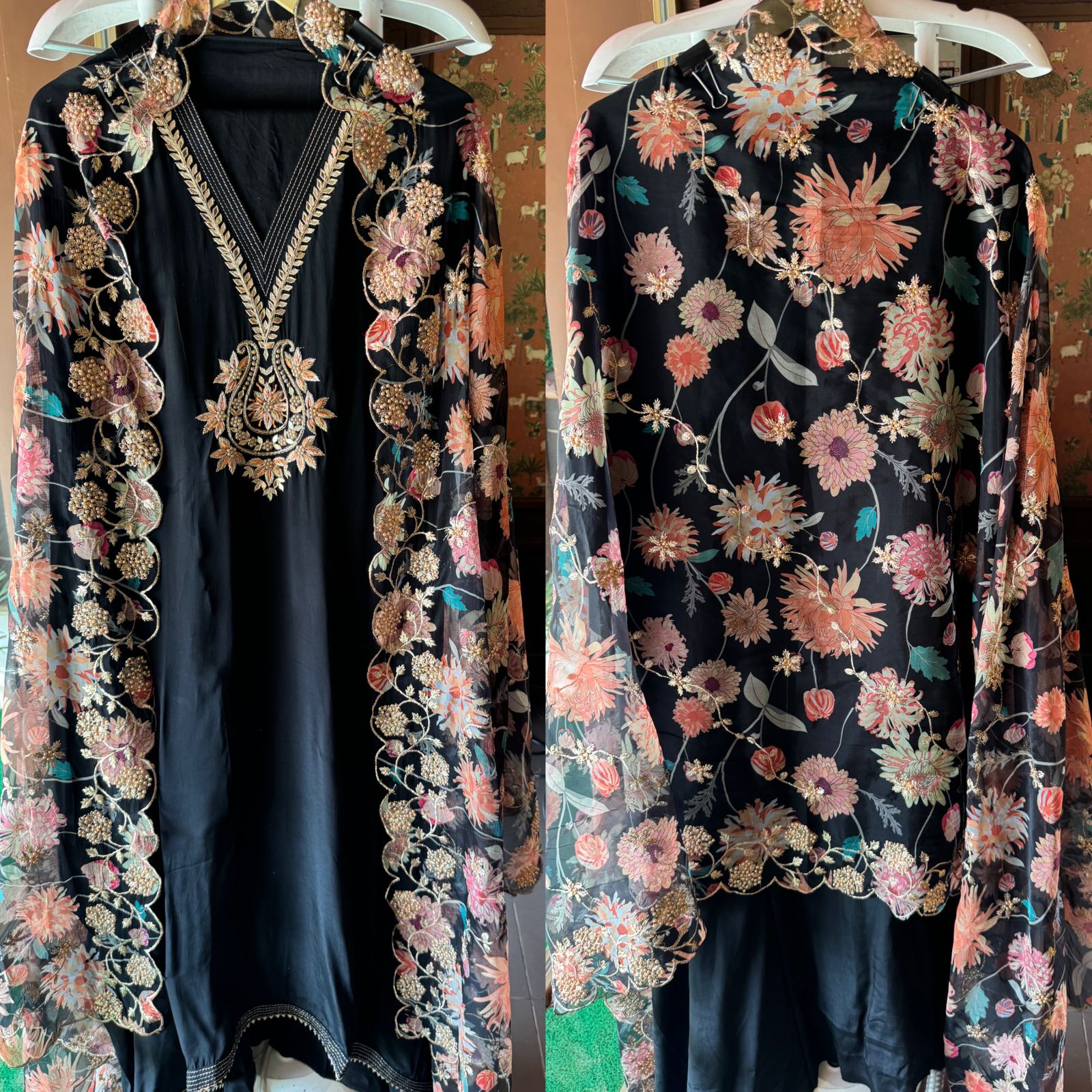 Pure crepe Shirt (Unstitched and full in size)