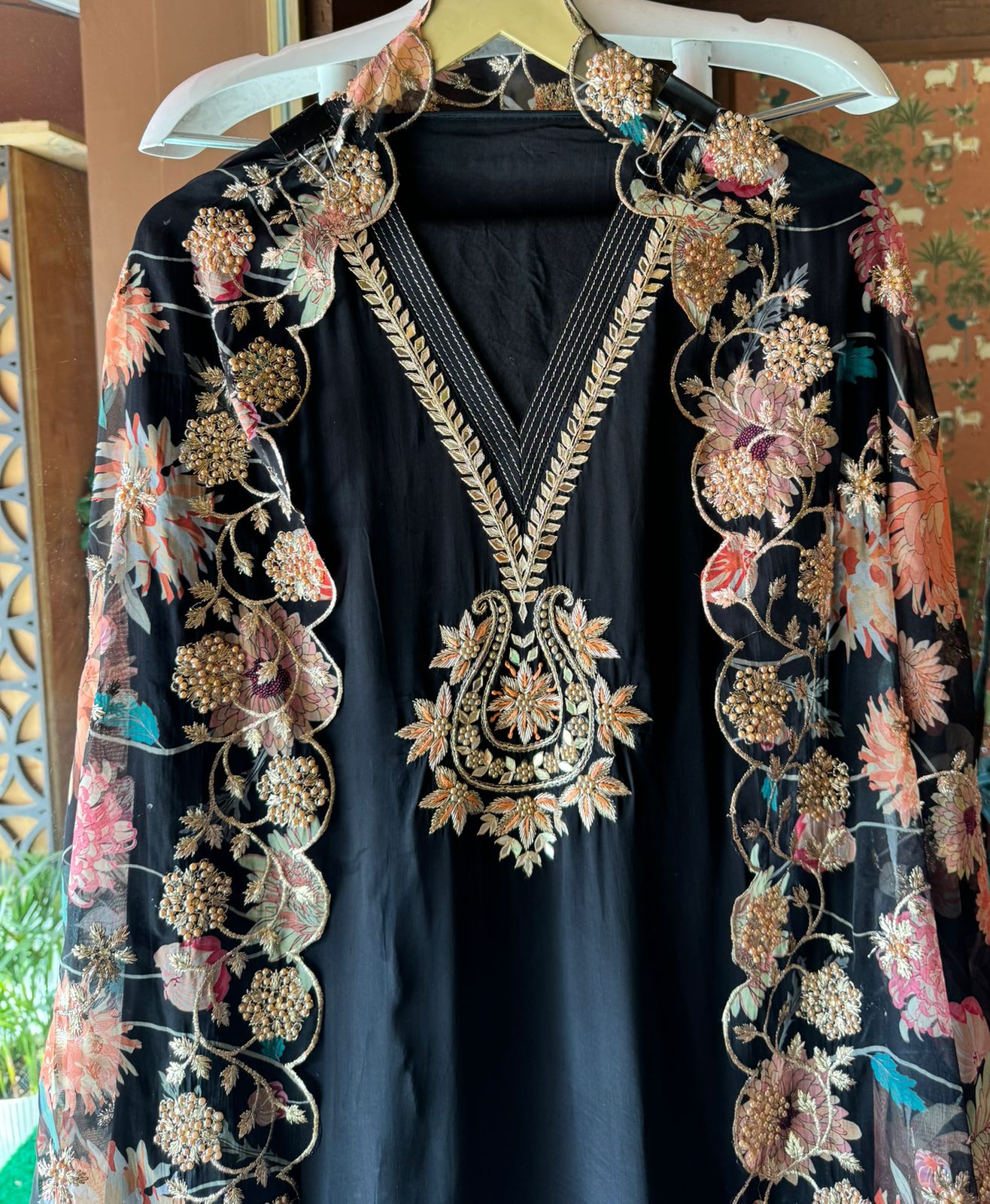 Pure crepe Shirt (Unstitched and full in size)