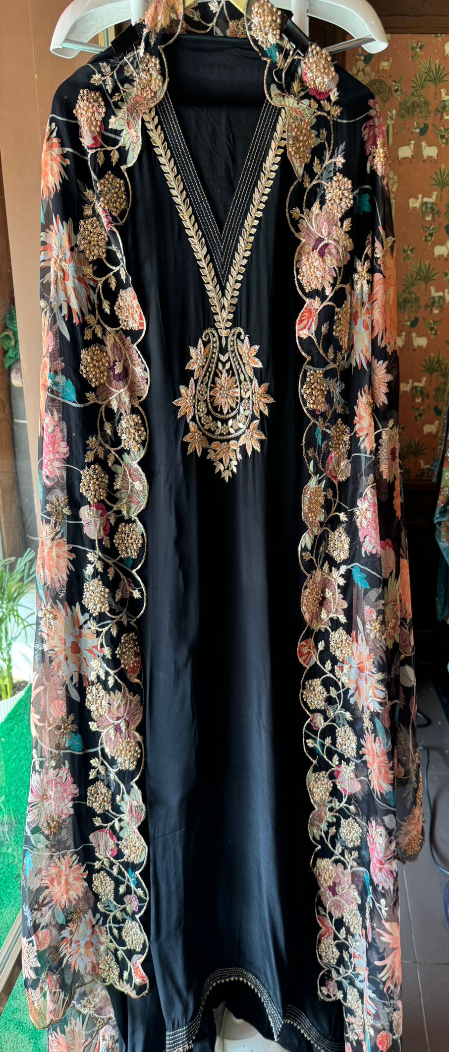 Pure crepe Shirt (Unstitched and full in size)