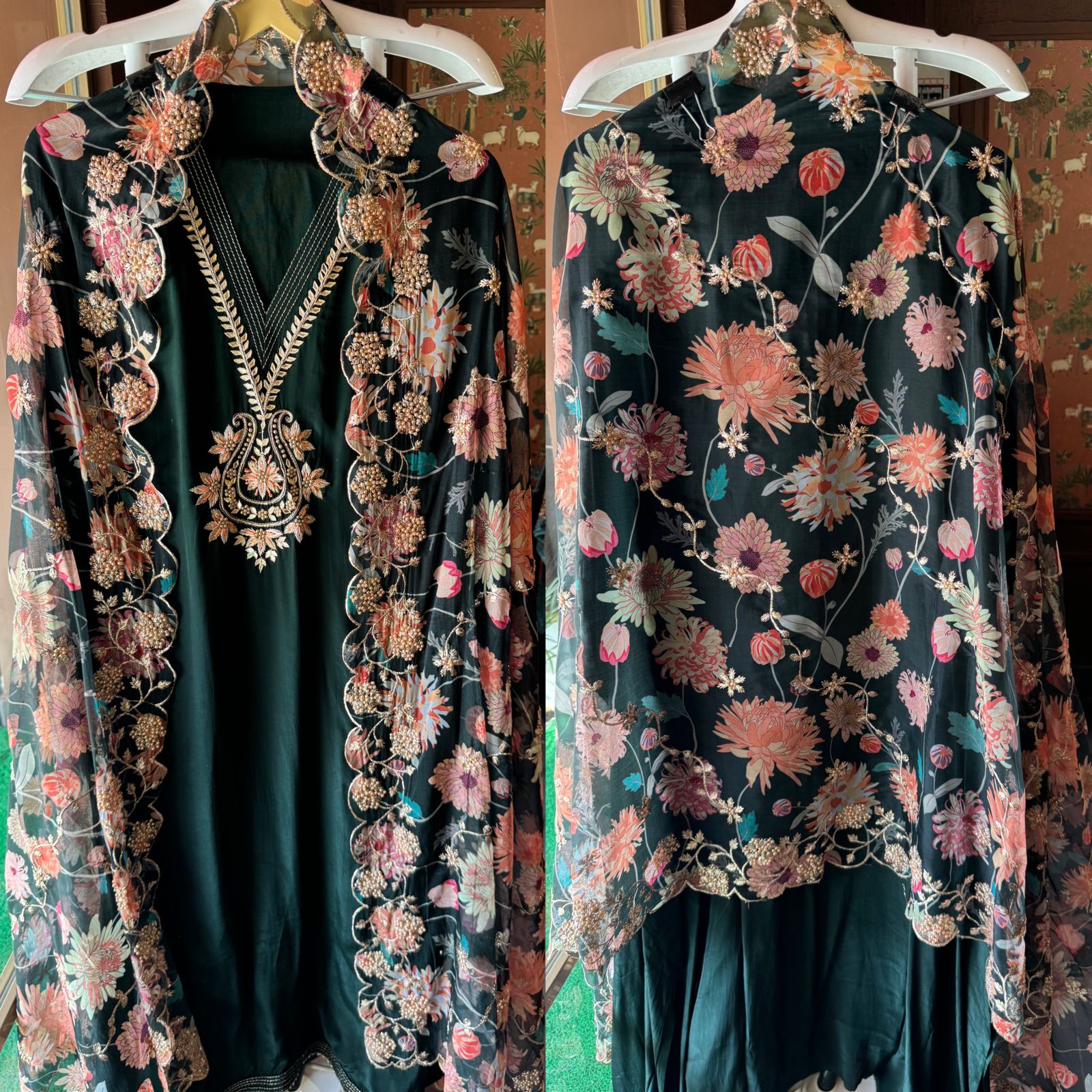 Pure crepe Shirt (Unstitched and full in size)