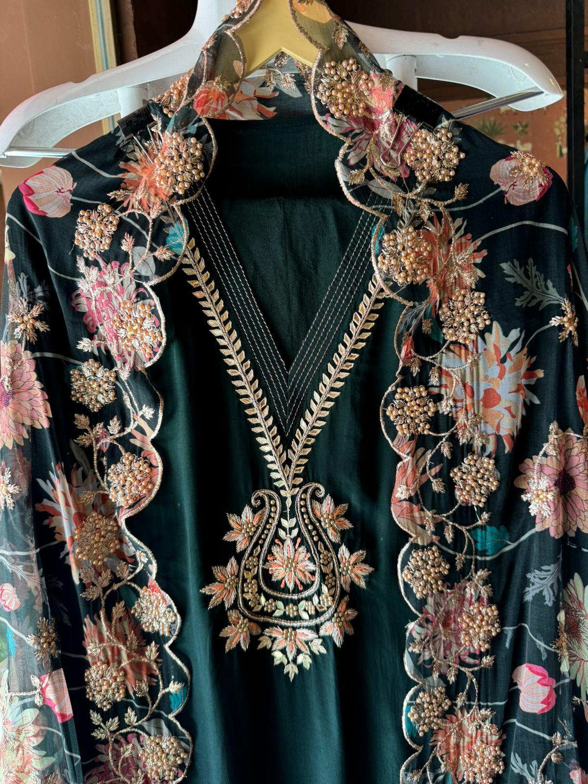 Pure crepe Shirt (Unstitched and full in size)