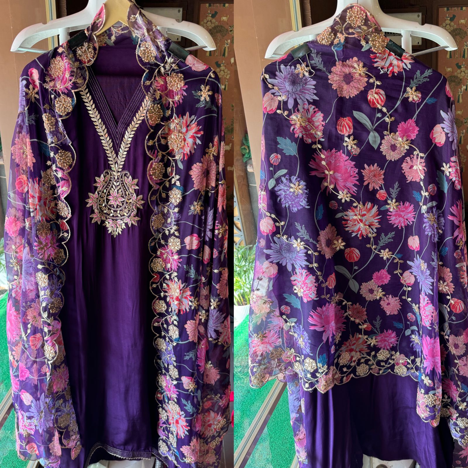 Pure crepe Shirt (Unstitched and full in size)