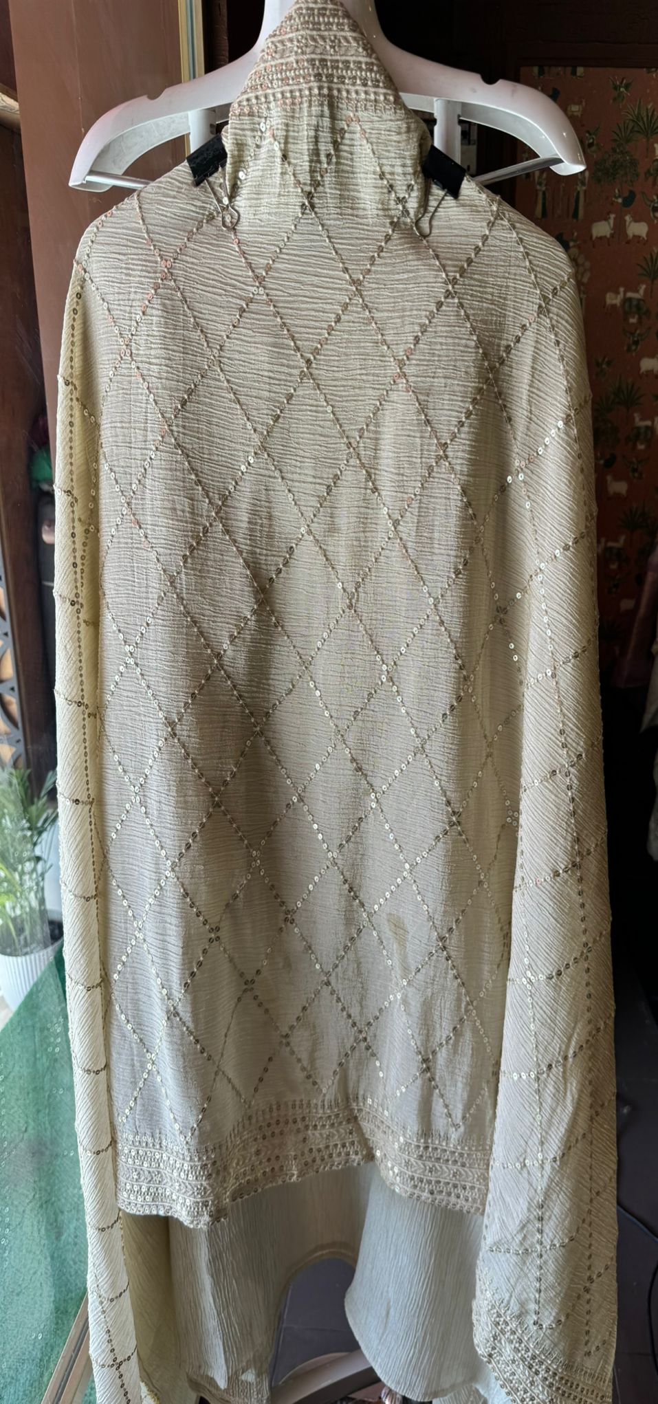 Pure crushed tissue shimmer Shirt (Unstitched)