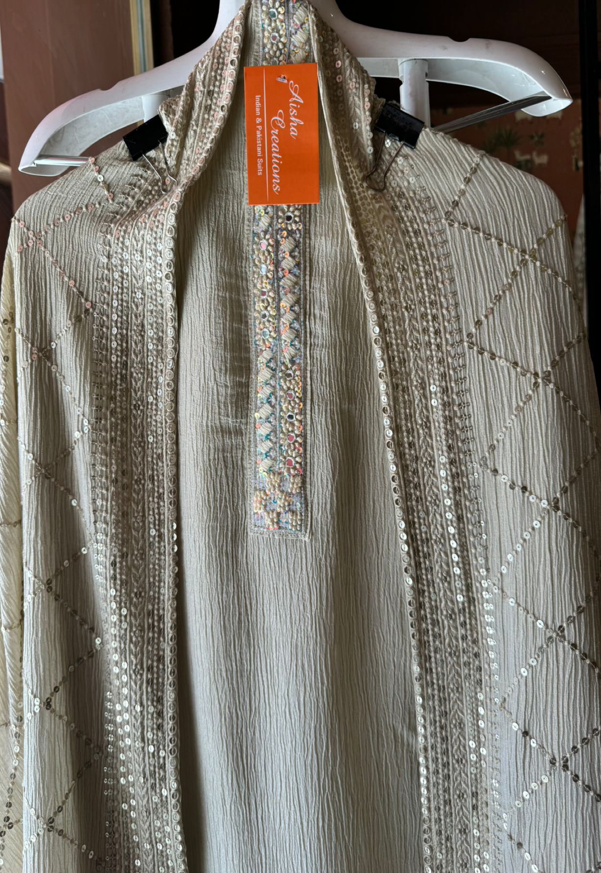 Pure crushed tissue shimmer Shirt (Unstitched)