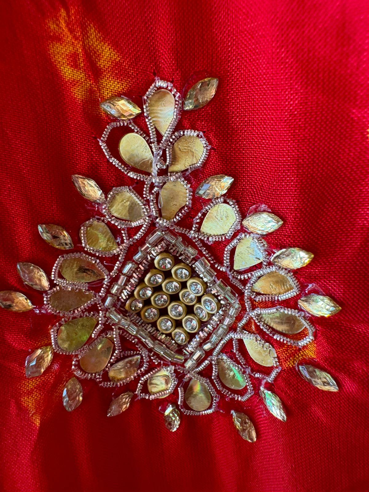 Bandej crushed Silk Shirt with beadwork and stone work