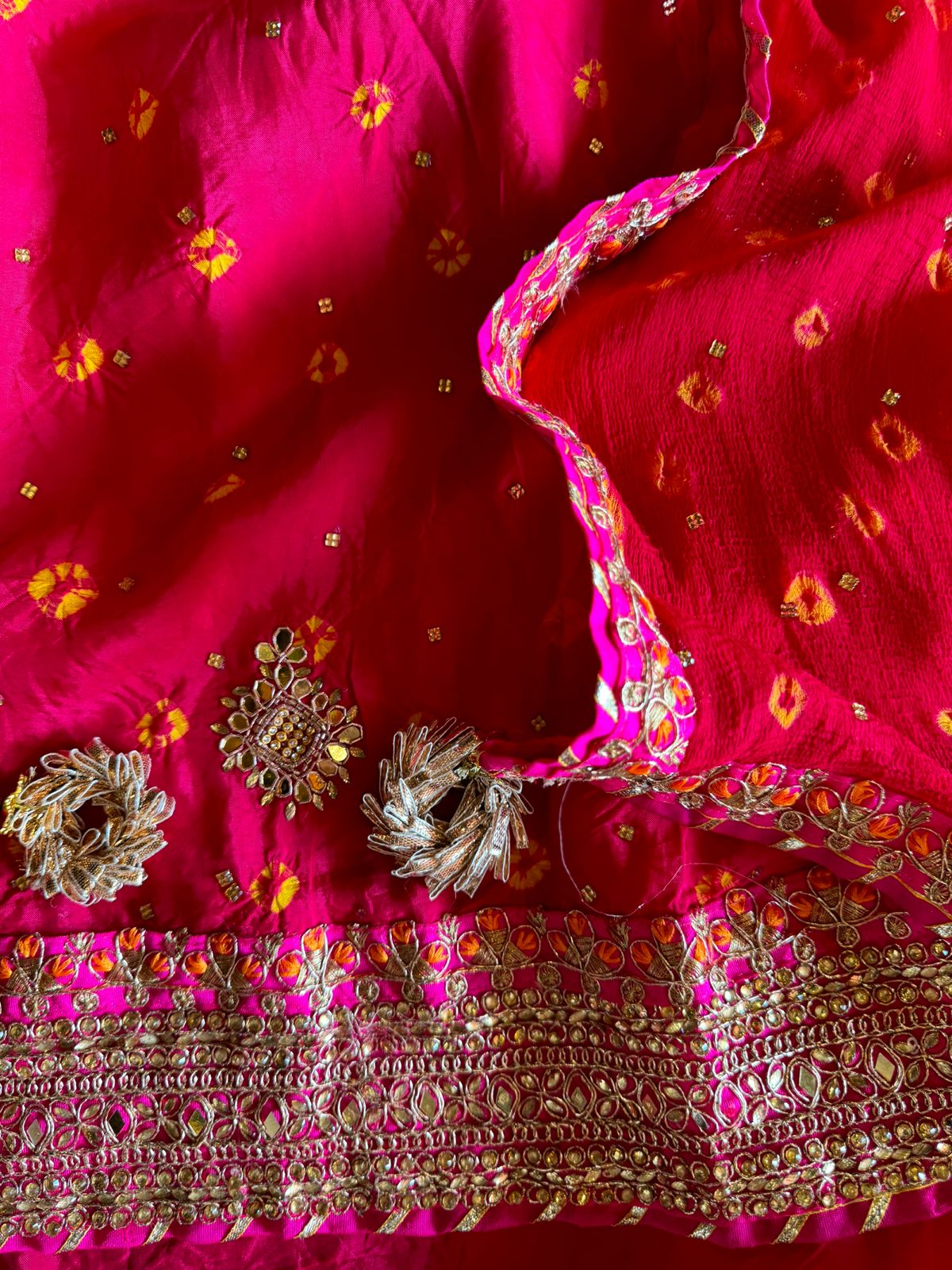 Bandej crushed Silk Shirt with beadwork and stone work