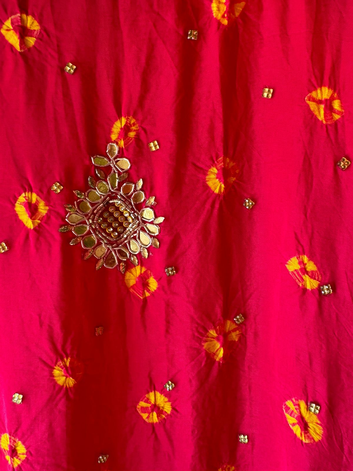 Bandej crushed Silk Shirt with beadwork and stone work