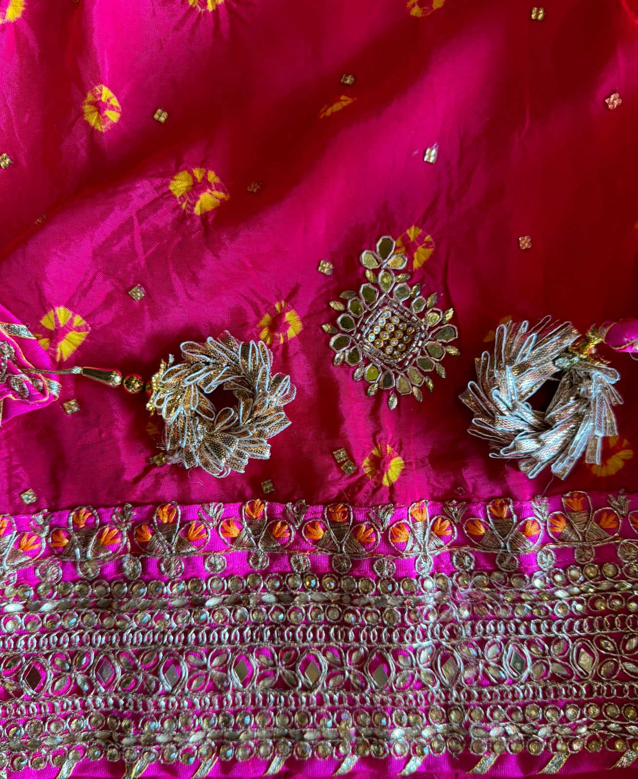 Bandej crushed Silk Shirt with beadwork and stone work