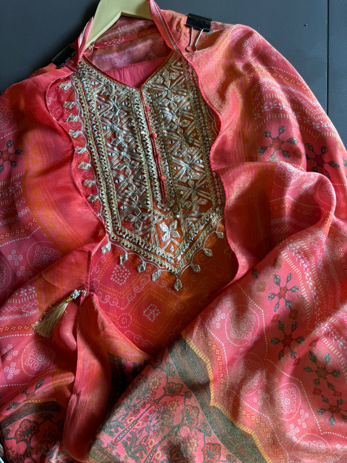 Soft tissue Digital printed bandej Shirt (Unstitched)