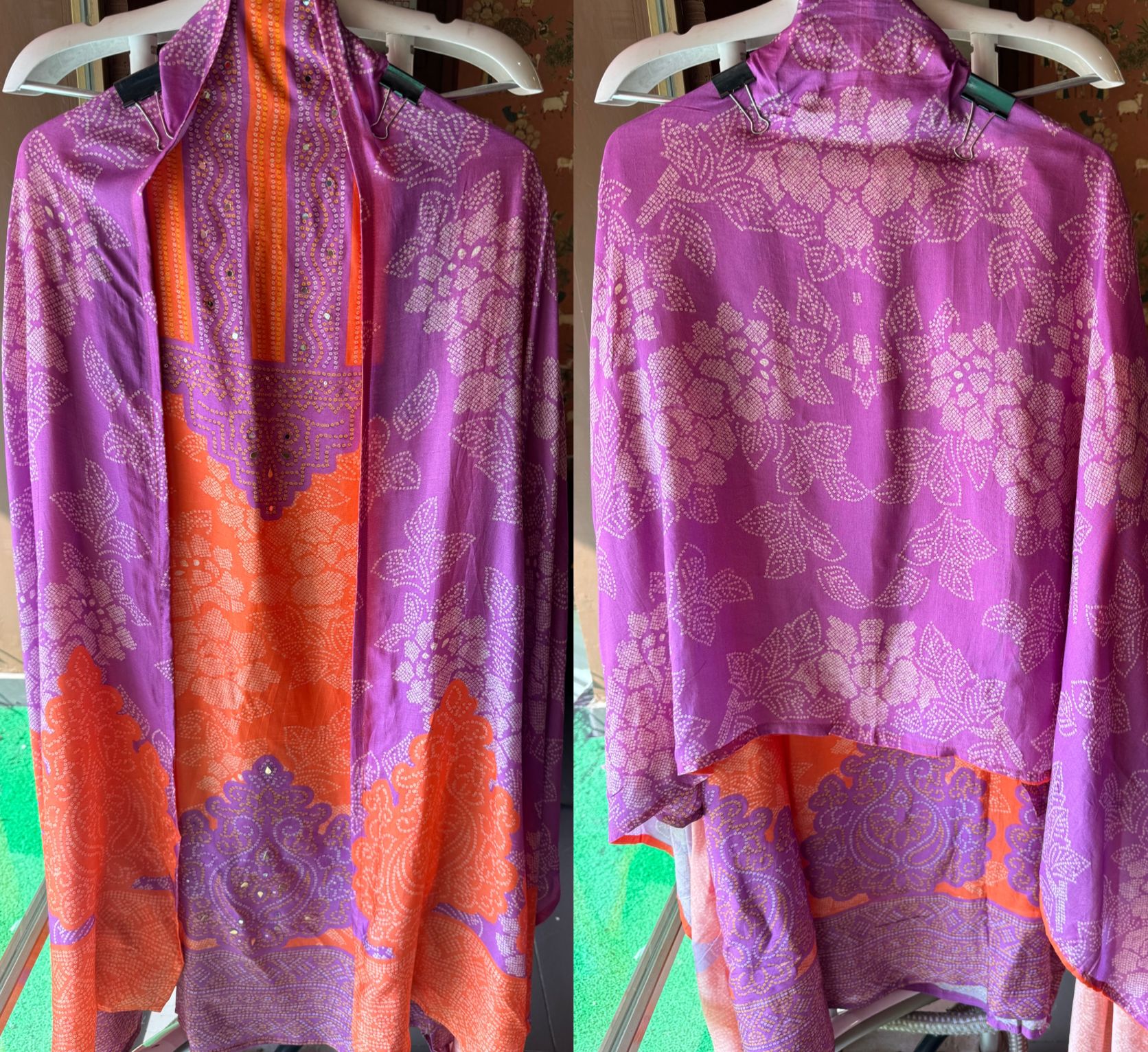 Silk bandhani printed shirt Double shaded