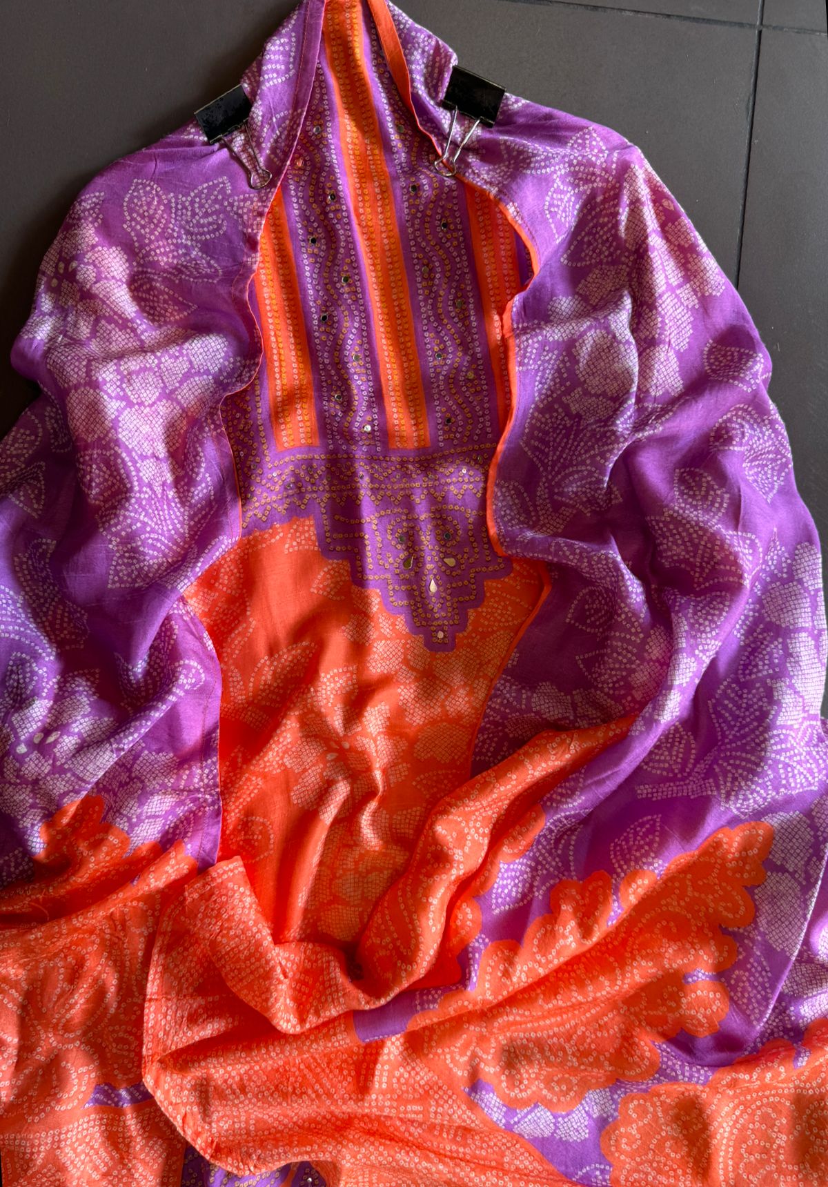 Silk bandhani printed shirt Double shaded