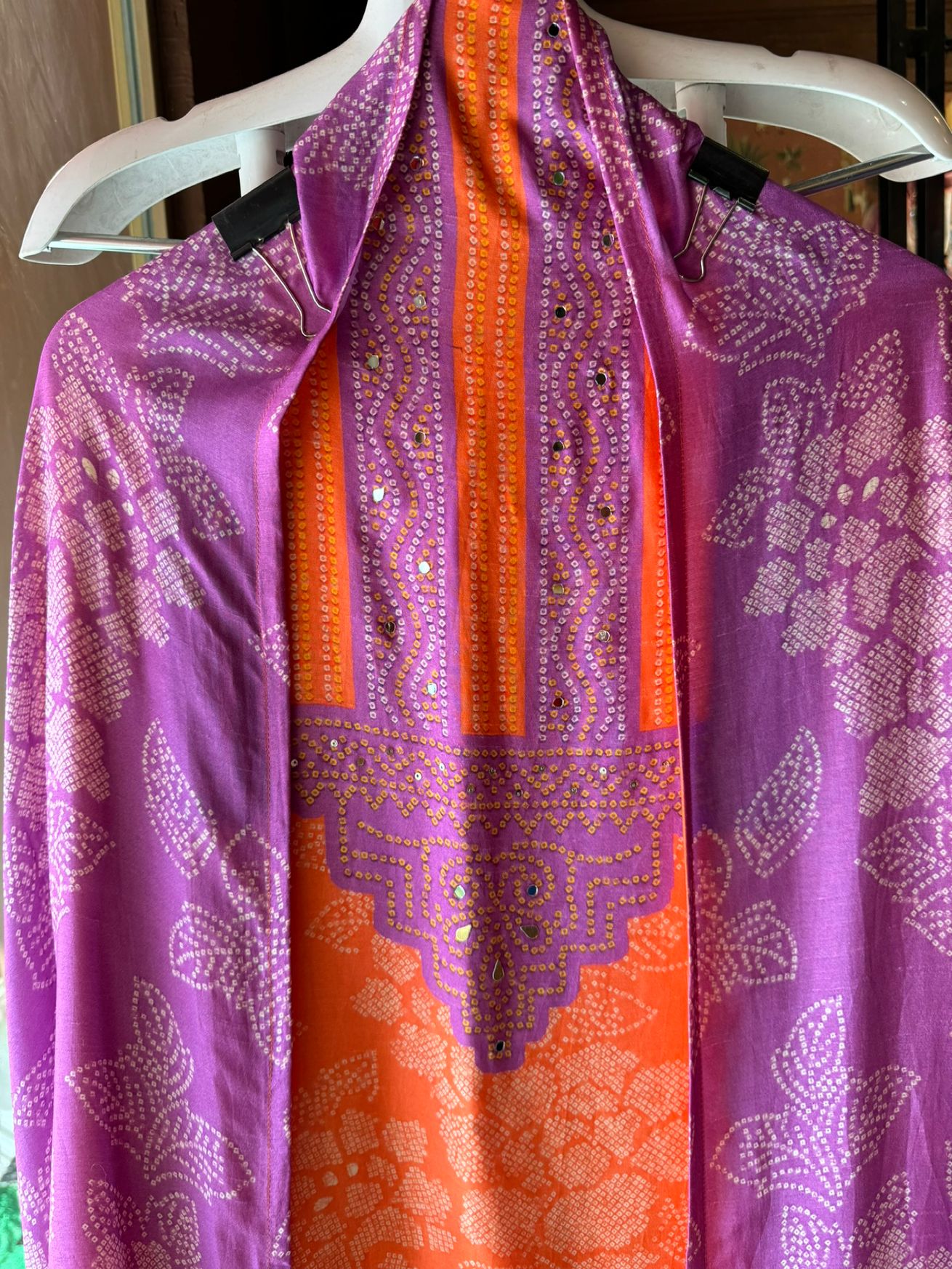 Silk bandhani printed shirt Double shaded