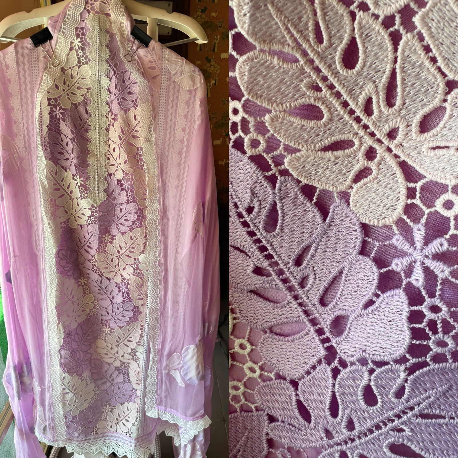 Cutwork crochia Designer front with cotton