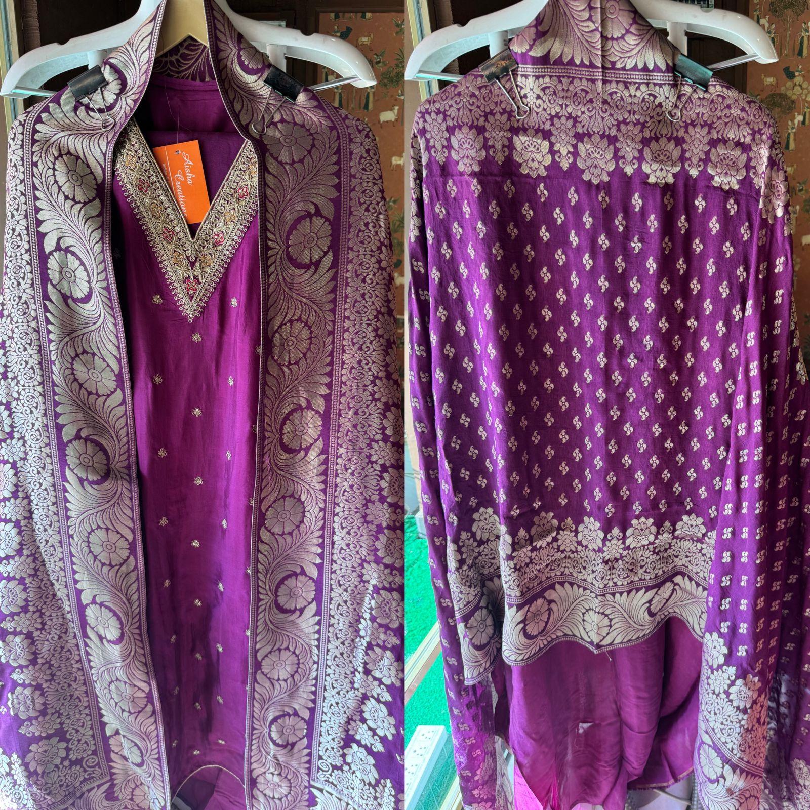 Semi Silk shirt with V neckline