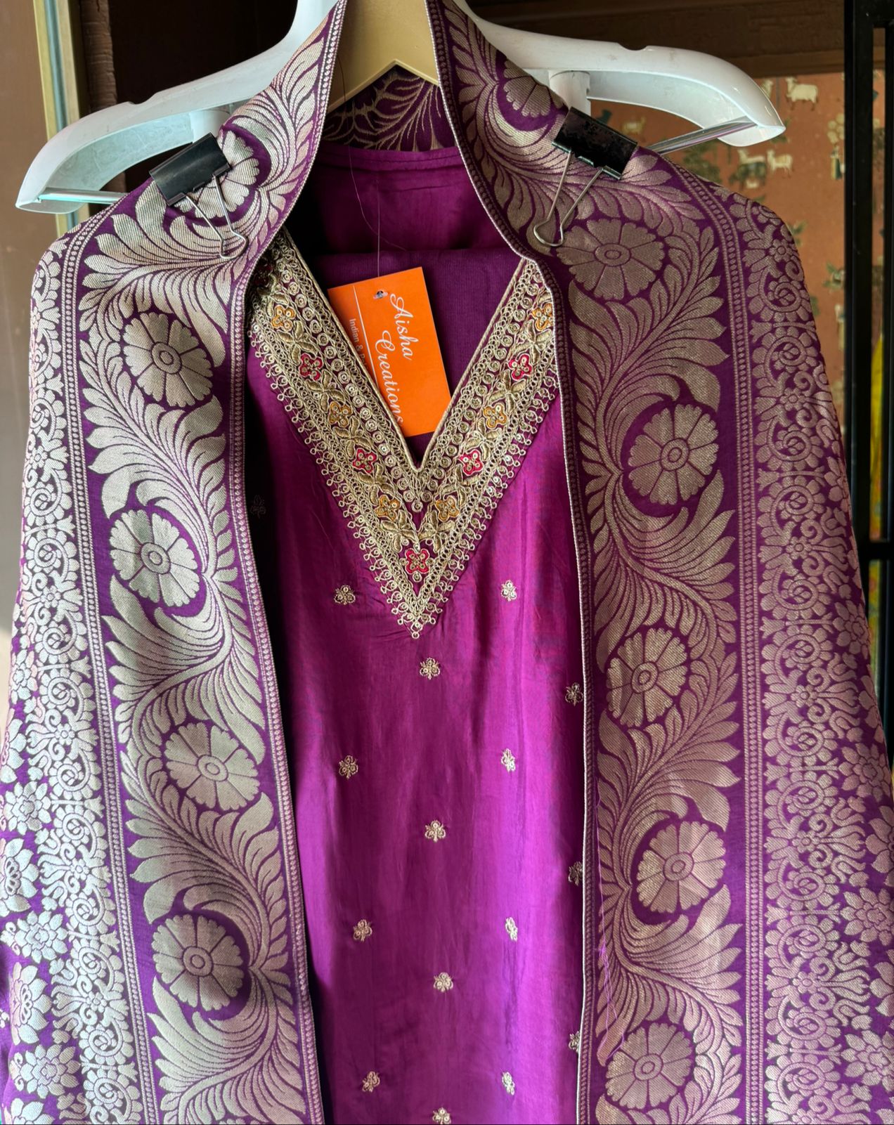 Semi Silk shirt with V neckline