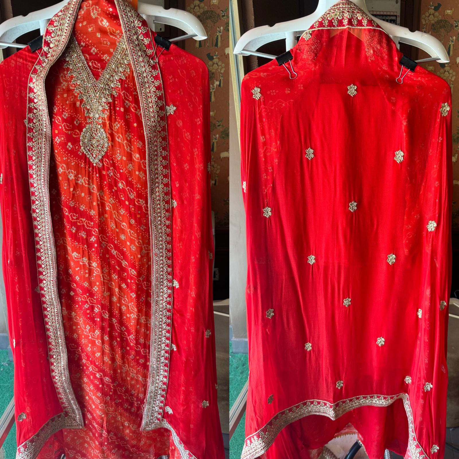 Soft organza bandhani Printed shirt