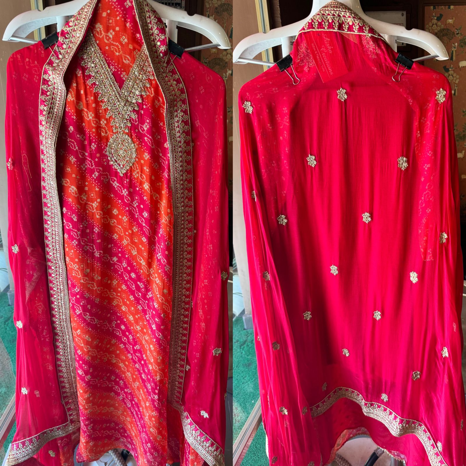 Soft organza bandhani Printed shirt