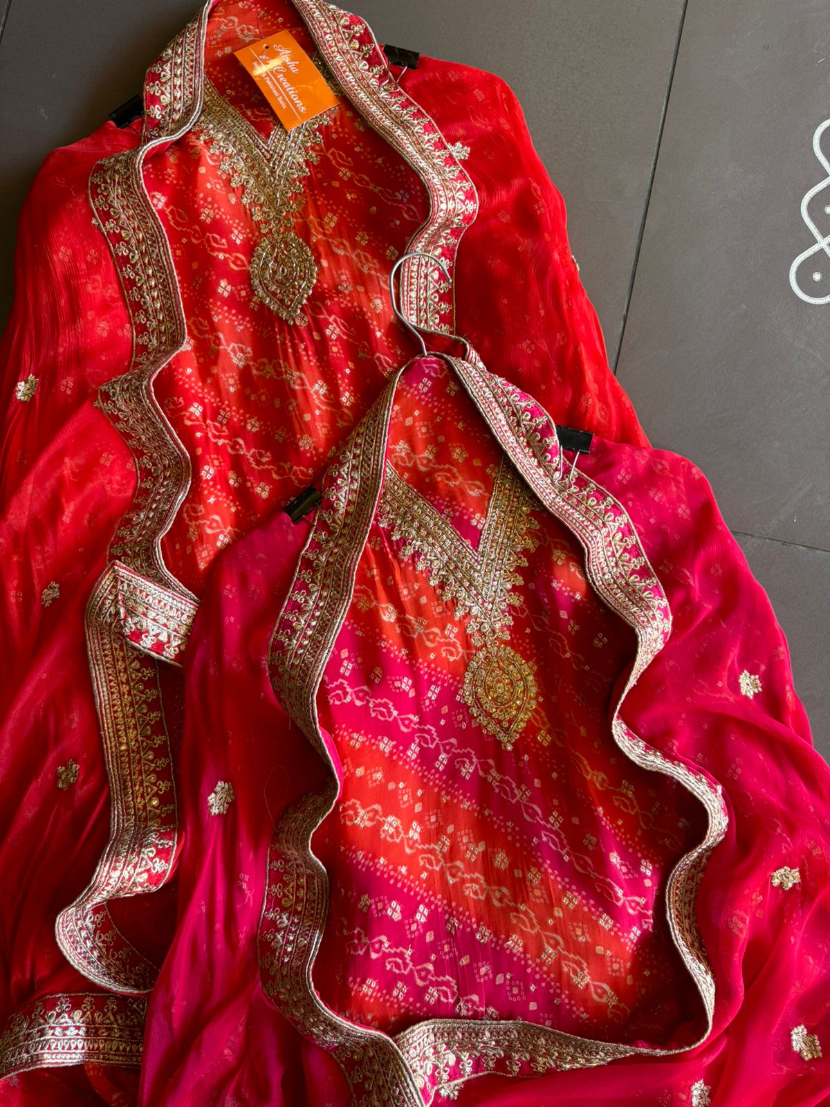 Soft organza bandhani Printed shirt