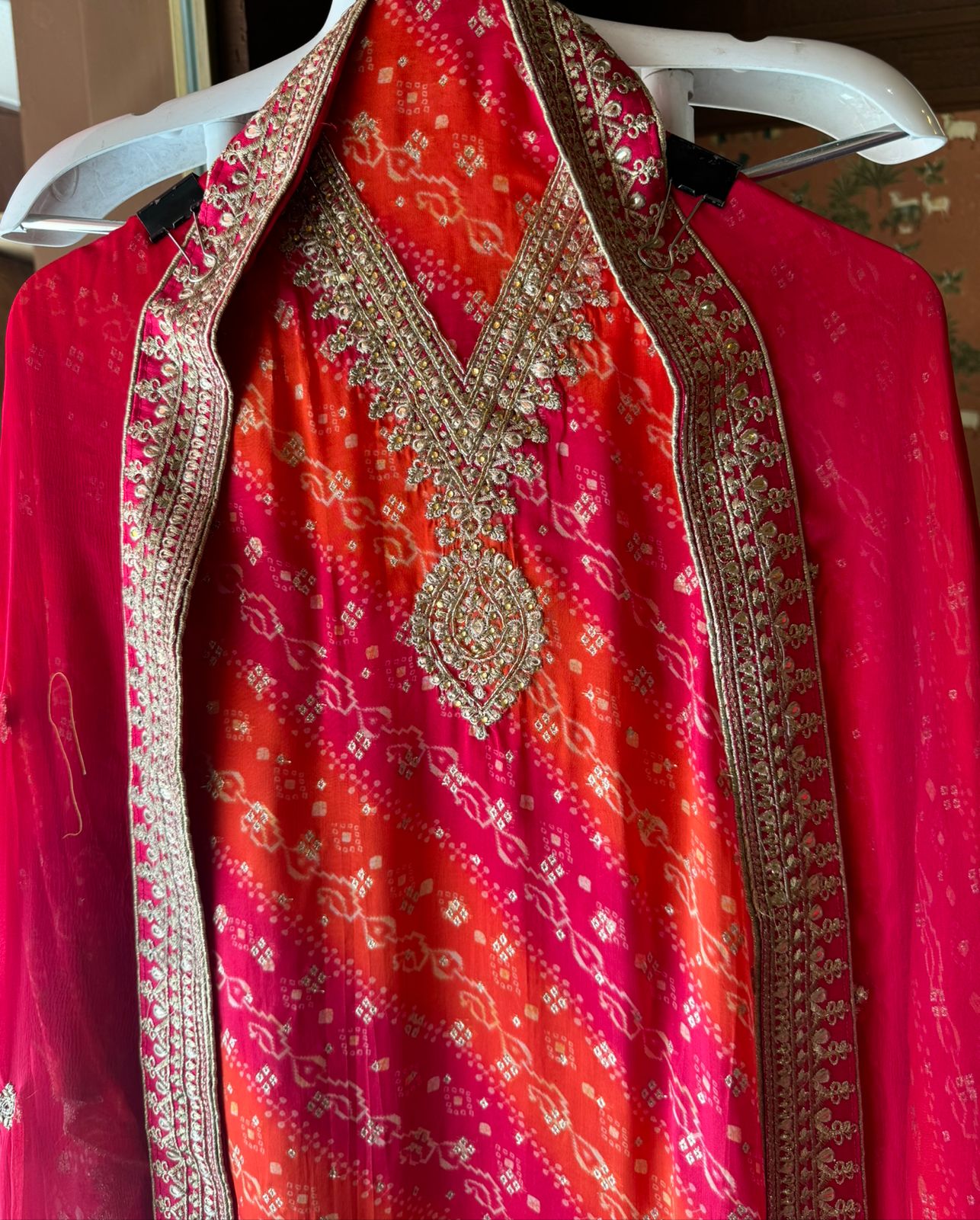 Soft organza bandhani Printed shirt